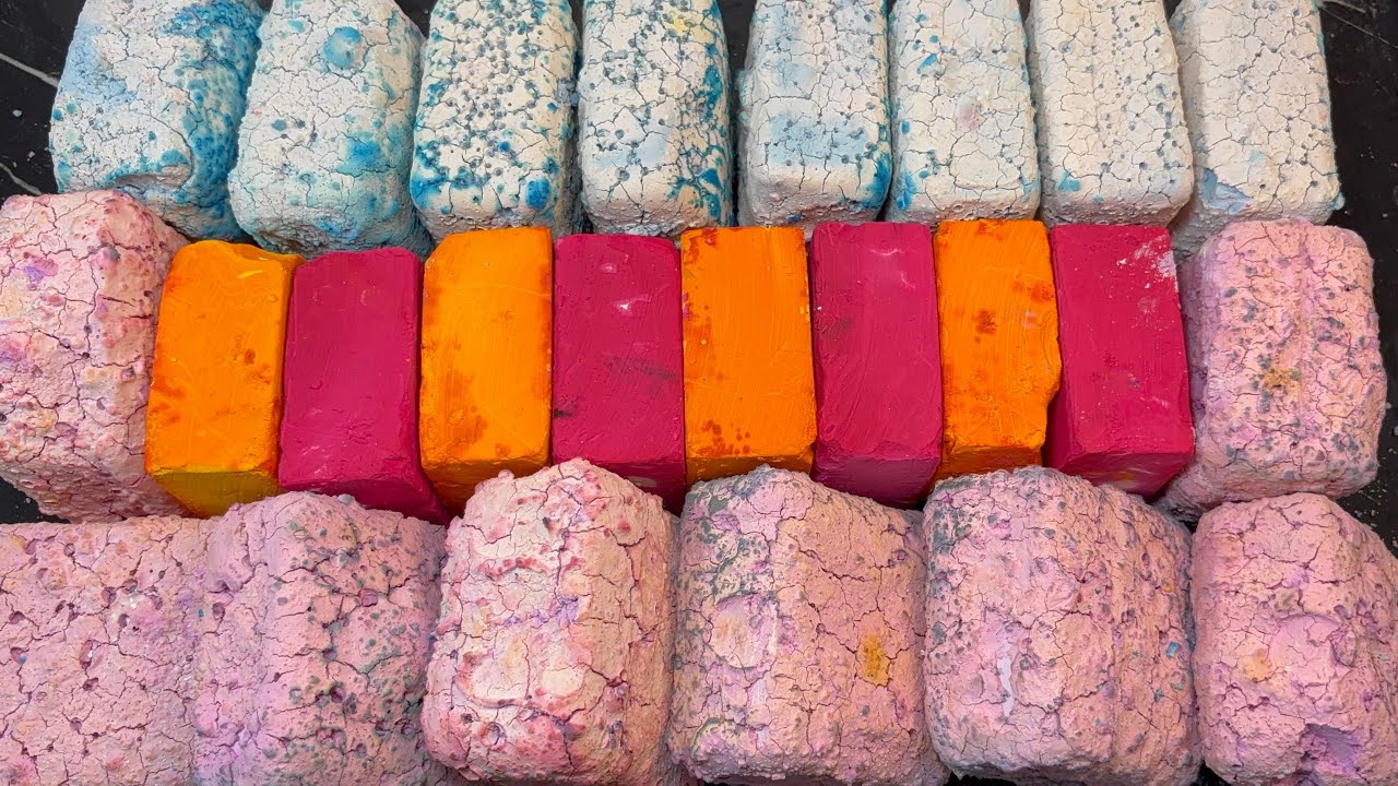 Pasted Blocks and Dyed soft Chalk | Oddly Satisfying | 