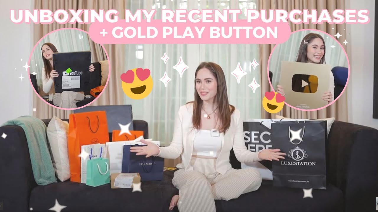 UNBOXING MY RECENT PURCHASES + GOLD PLAY BUTTON | Jessy Mendiola