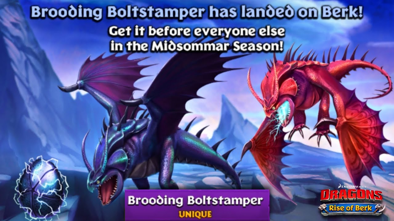 New Seasonal Unique Dragon, Brooding Boltstamper Maxed Out Titan Level 180 - Dragons : Rise of Berk