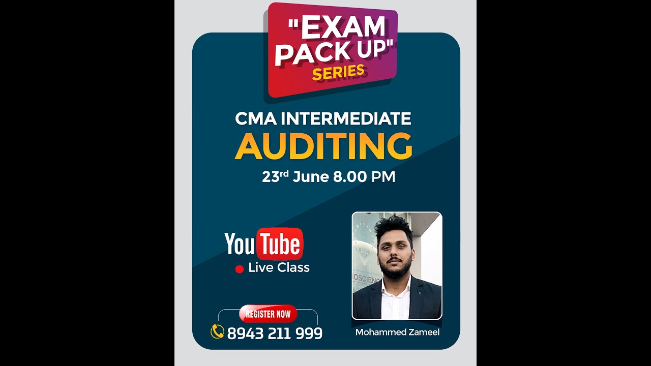 CMA Inter Auditing #PackUp Series by Mohammed Zameel