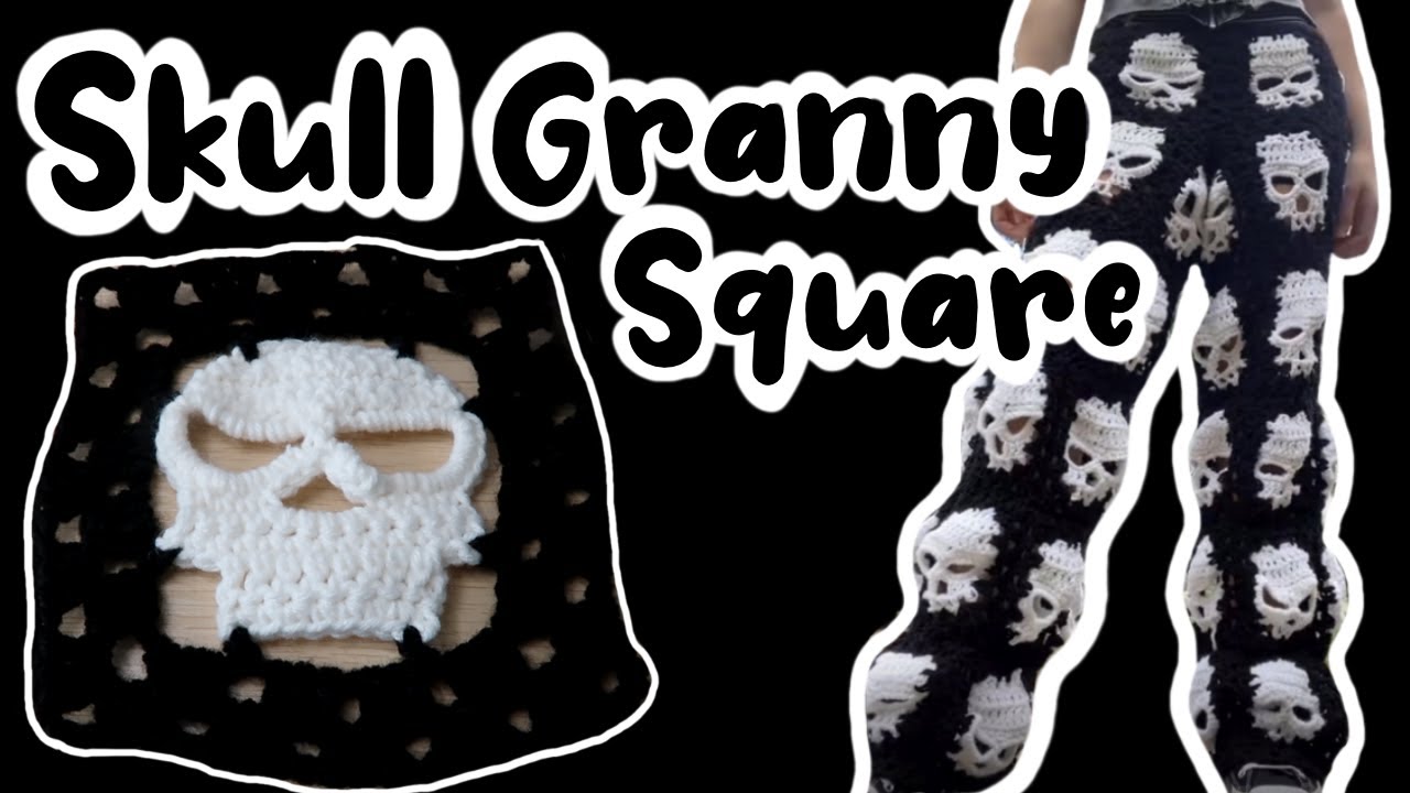 skull granny square crochet tutorial | easy crochet tutorial