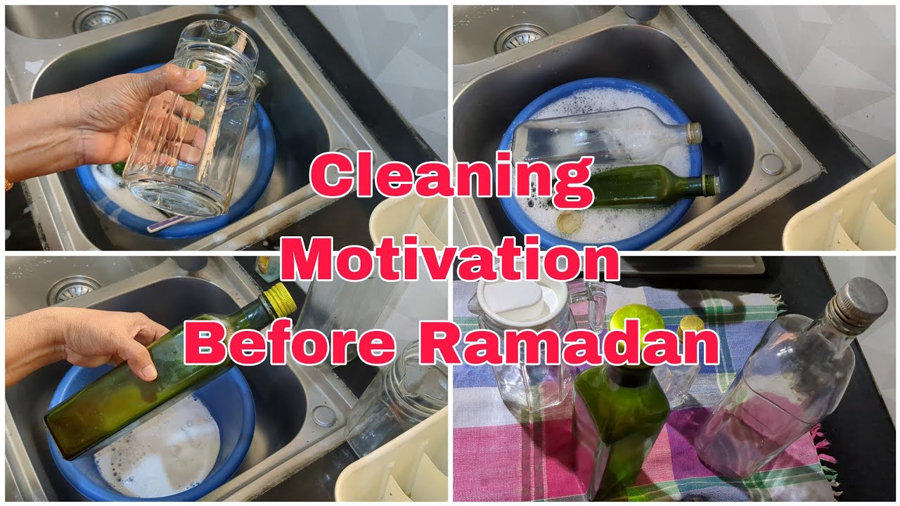 How To Clean Greasy Glass Bottles And Jug ll Cleaning Motivation Video Before Ramadan ll