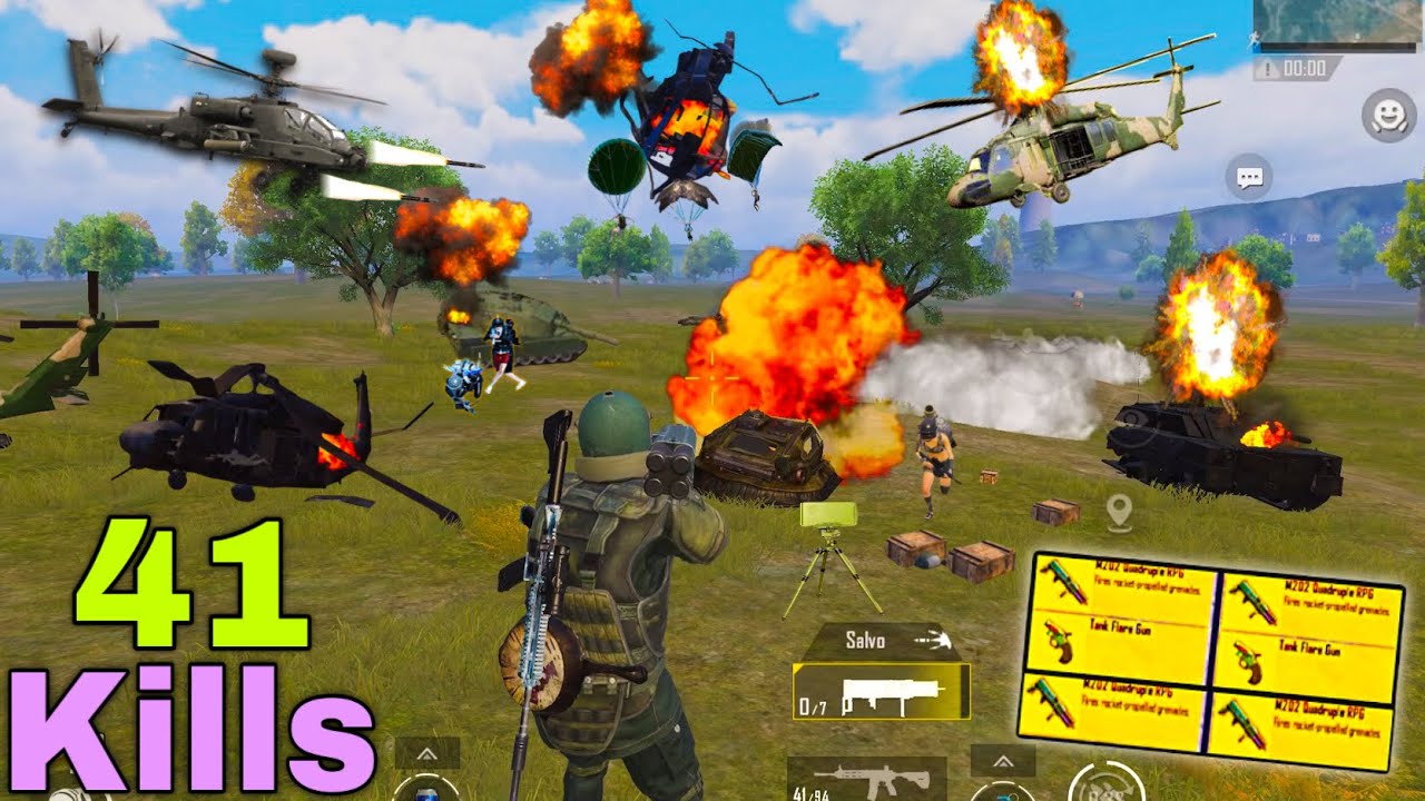OMG 🤯 M202 + M416 Heavy Destruction Againsts Tank, Hovercraft, Helicopter Chopper, War🔥| PUBG MOBILE