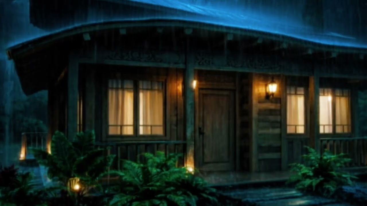 Rain Sounds for Sleeping with Soft Thunderstorm