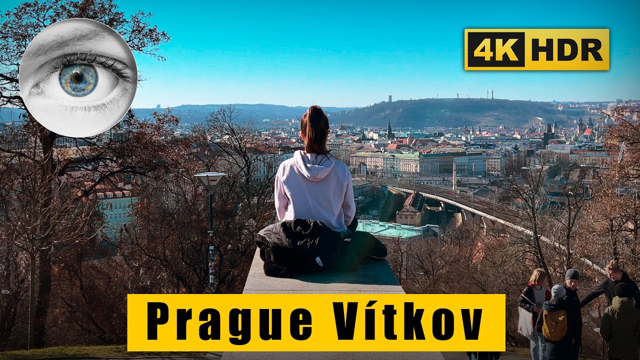 Prague 4k walk HDR The place for meditation, Vitkov Hill, National Memorial, Žižkov🇨🇿 Czech Republic