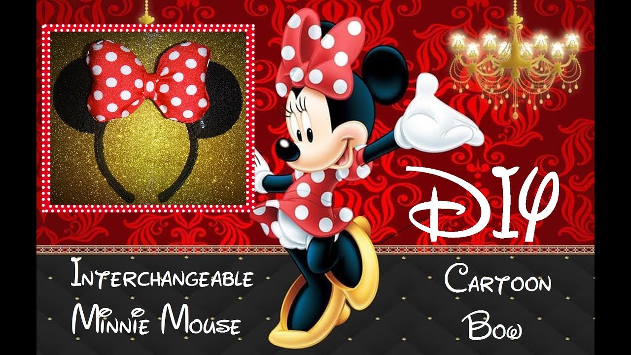 Minnie Mouse Cartoon Shaped Interchangeable Bow (No Sew)