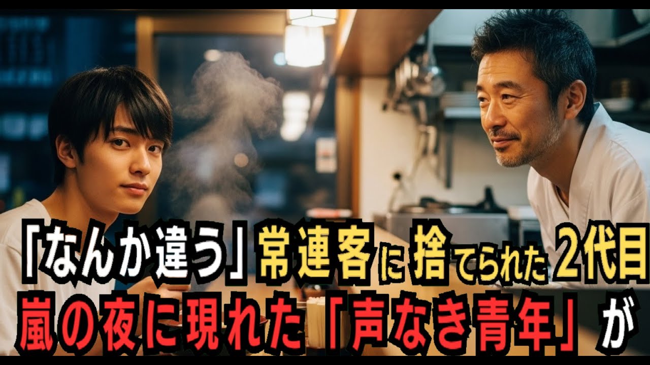 閉店を決めた負け犬店主。だが、嵐の夜に現れた“声なき少年”が啜った一杯が、街の運命を変える