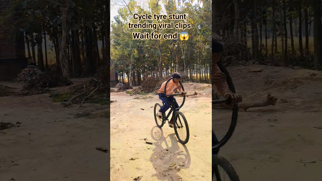 cycle tyre stunt trending viral video clips for end 😱 What for end 😱#shortsfeed #viral #trending