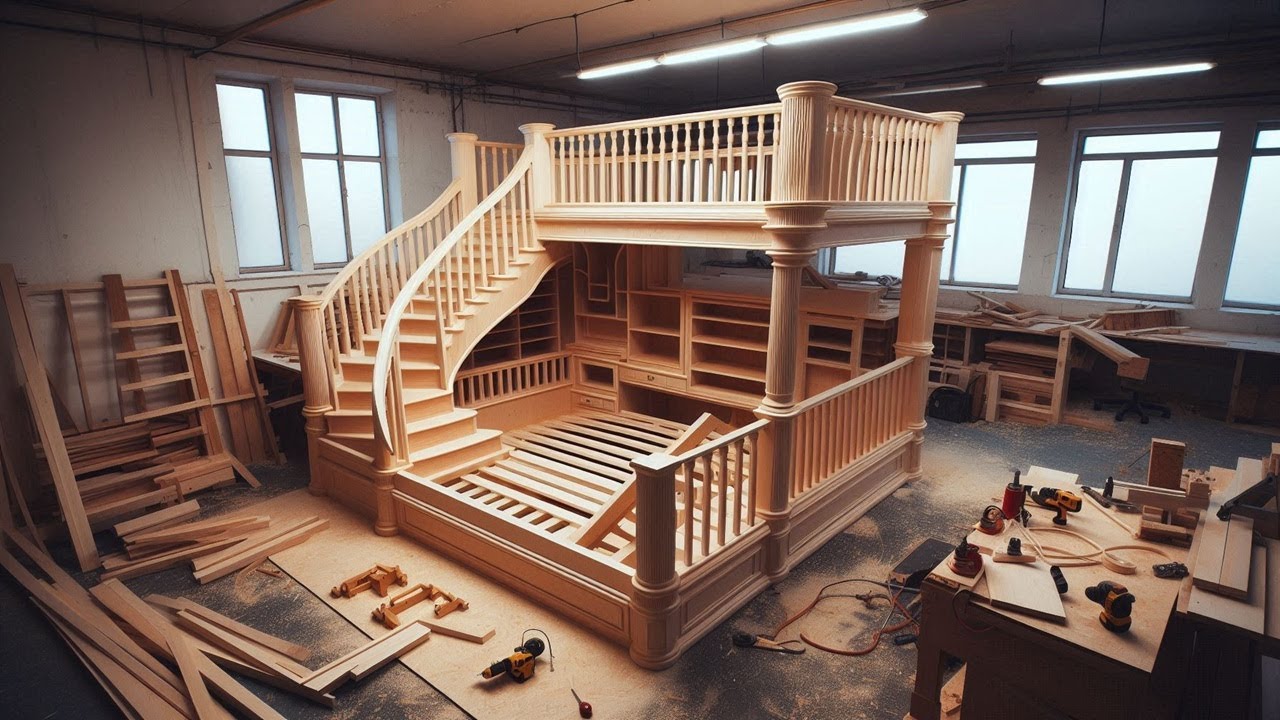 The Ultimate Power Tool Challenge: Building a GIANT Bunk Bed Worth $5,000 Using Only Power Tools