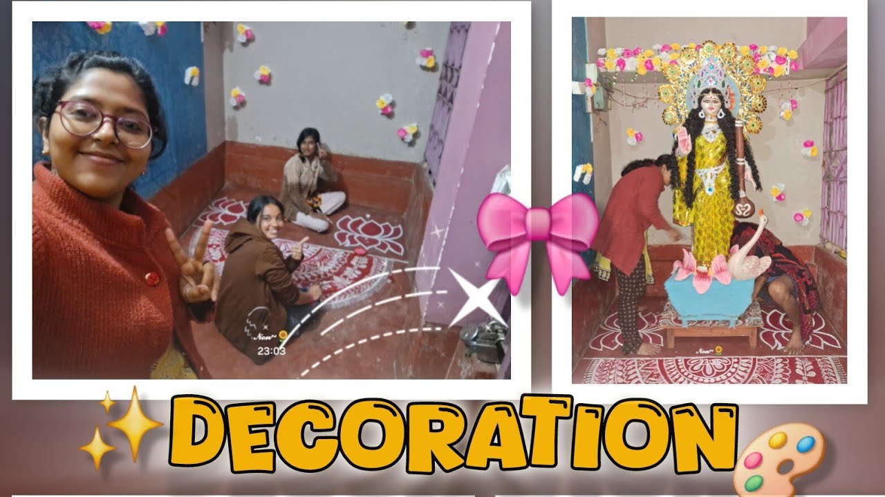 Saraswati puja decoration | Before saraswati puja self care | pedicure at home just only 1rs!!!😱