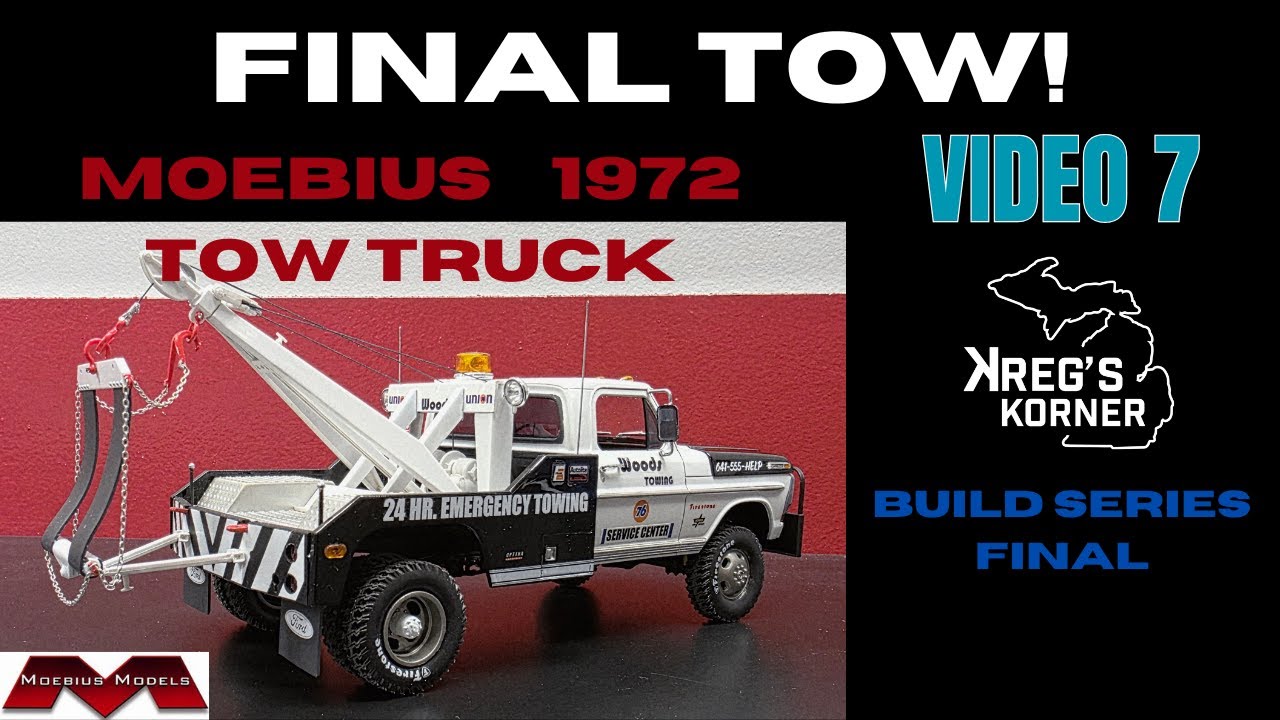 FINAL TOW! VIDEO 7 ON THE MOEBIUS TOW TRUCK BUILD SERIES. #modelcars #mcw #gaahleri #moebius