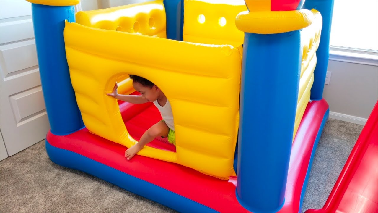 Inflatable Indoor Outdoor Bounce House For Kids | Intex Jump O Leen Castle Inflatable Bouncer
