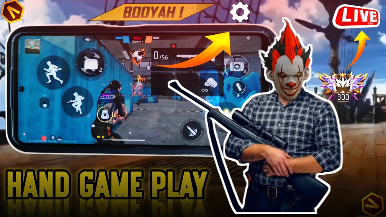 ONE HAND GAMING  LIVE ON 🥰 FREE FIRE MAX 💯 HAND GAME PLAY ⏯️ POCO X5 📱🥰 