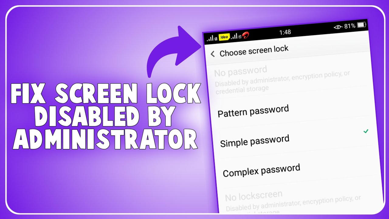 How to fix Screen Lock Disabled By Administrator | Screen Lock नहीं लग रहा कैसे ठीक करें?