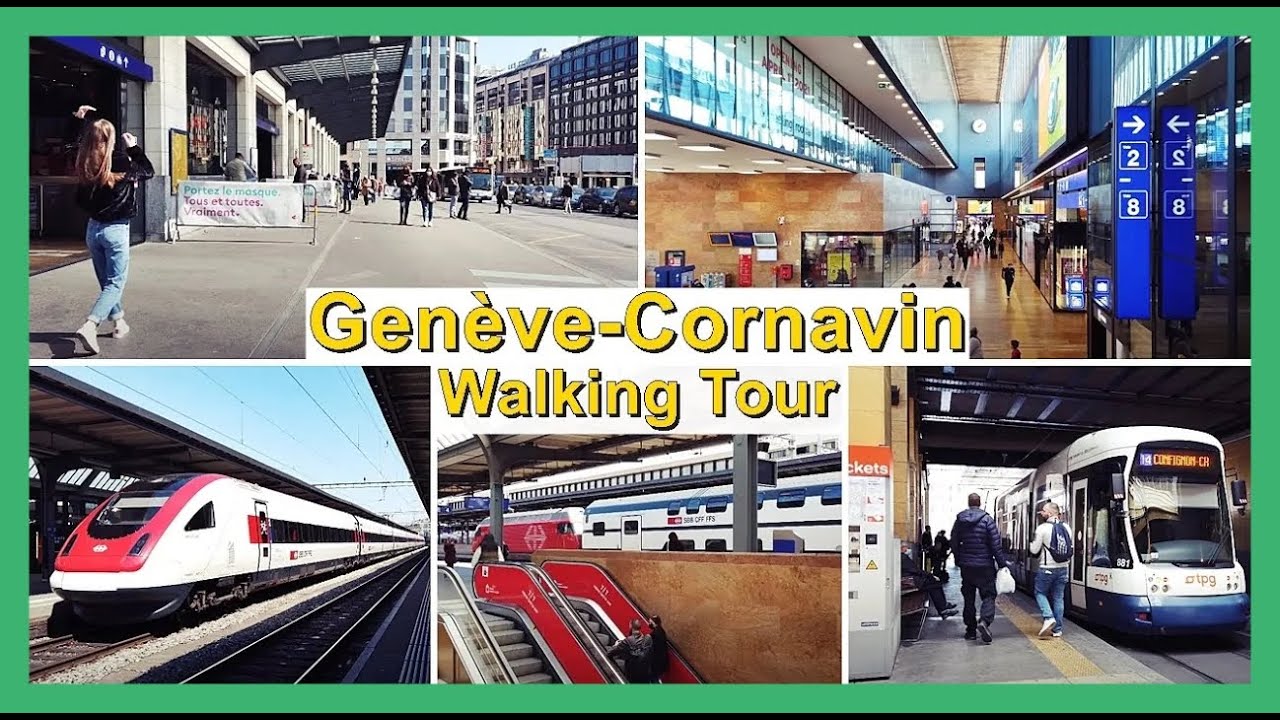 Geneva Railway Station walking Tour / Spaziergang beim Bahnhof Genf-Cornavin, Stadt Genf, Schweiz