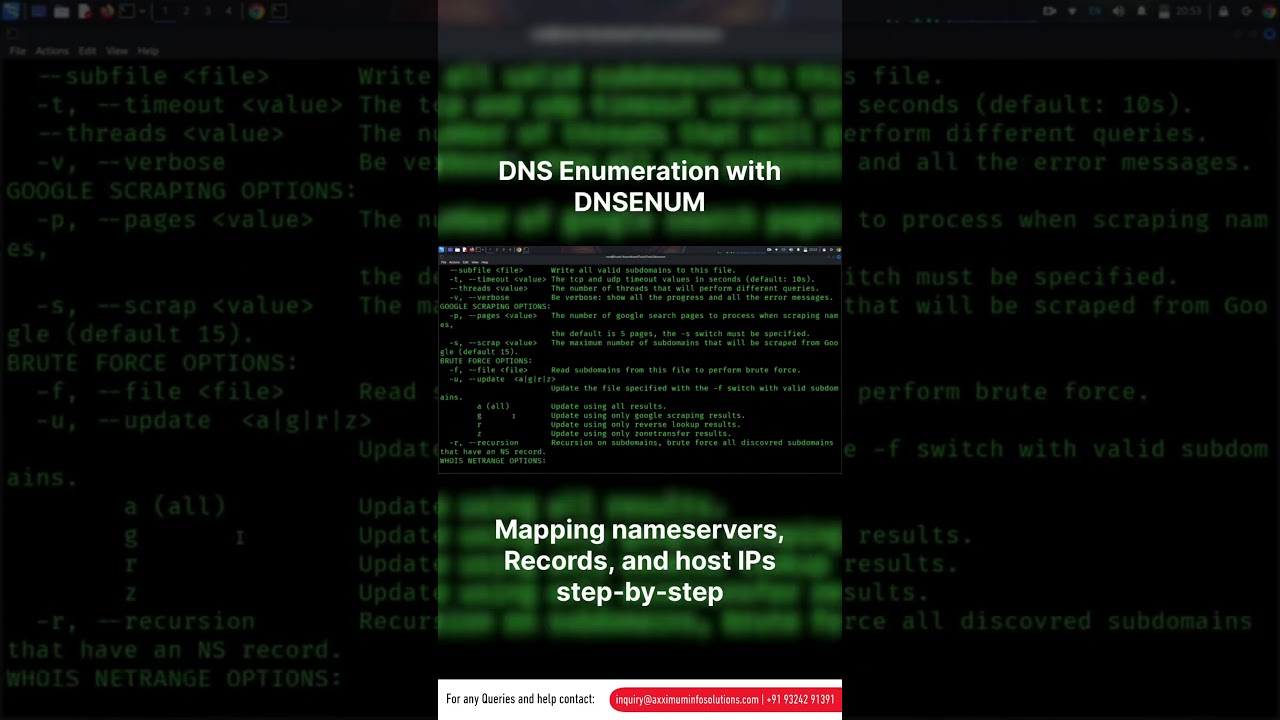 DNS Enumeration with DNSENUM - Step-by-Step Tutorial #cybersecurity #ethicalhacking #kalilinuxtools