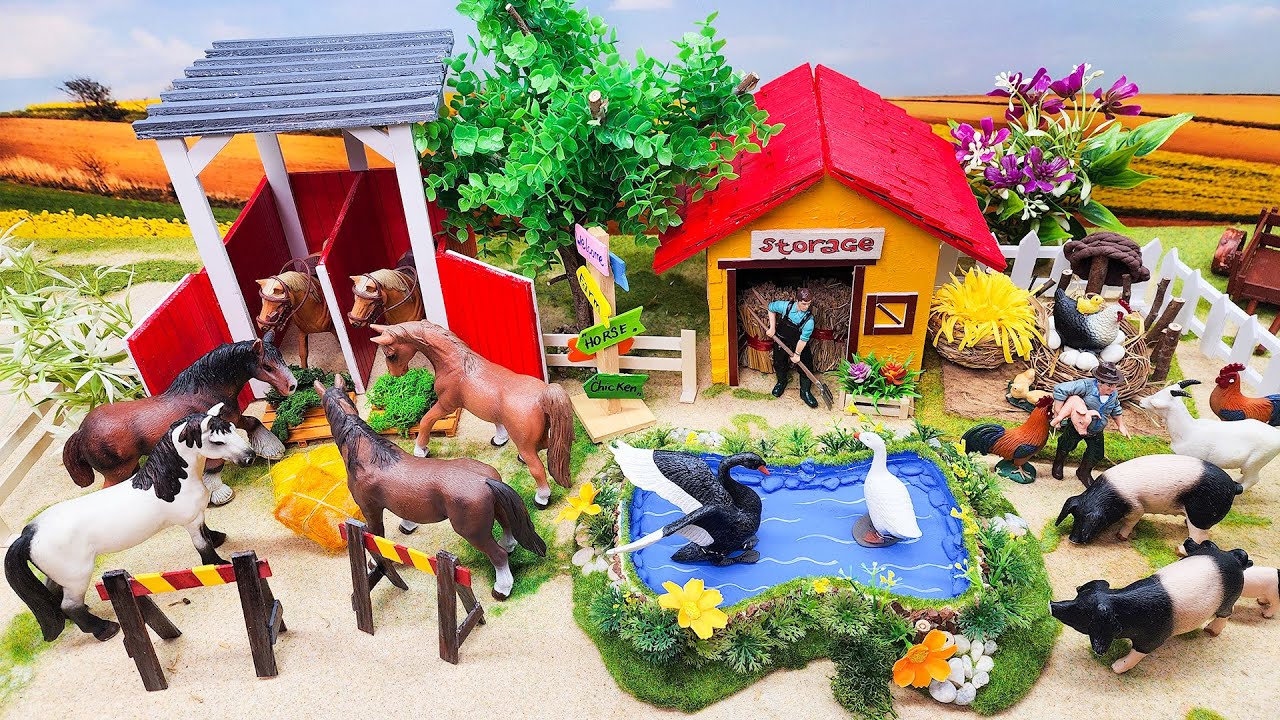 25 Minutes Best Creative Farm Country Barn Diorama - Cattle Farm - Horse Stable - Miniature Farm