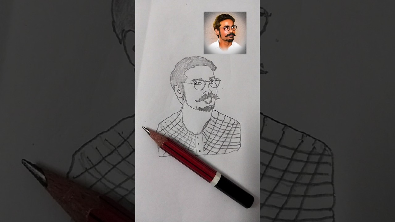 Tamil Actor Pencil Drawing | D Style Inspired Portrait | Step by Step