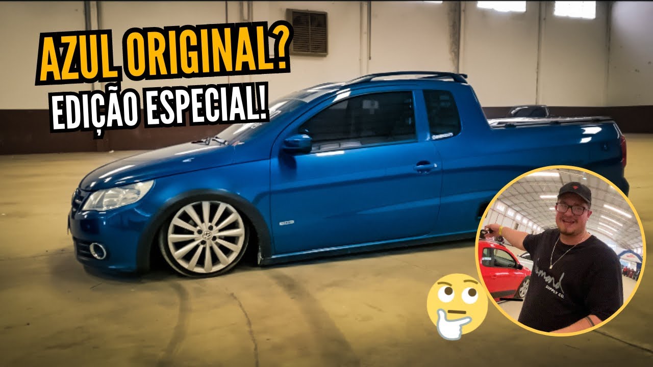 SAVEIRO AZUL REBAIXADA NA AR COM RODAS ARO 17! EDI&Ccedil;&Atilde;O LIMITADA!