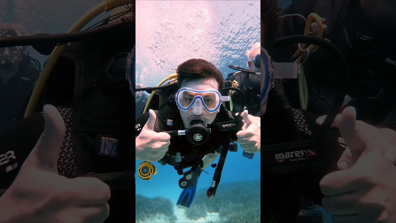 First time blowing bubbles at Green Bay. Discover Scuba Diving 👌🫧🩵🤿😊 