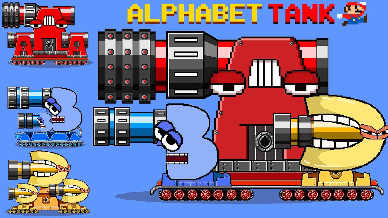 The Giant ROBOT TANK MARIO vs the Giant STRONGEST ROBOT TANK Alphabet Lore | GM Animation