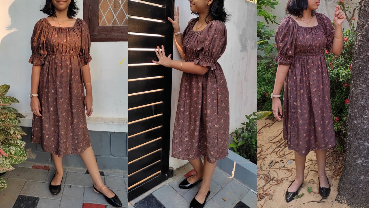 Latest frock design for girls cutting  and stitching / elastic neck
