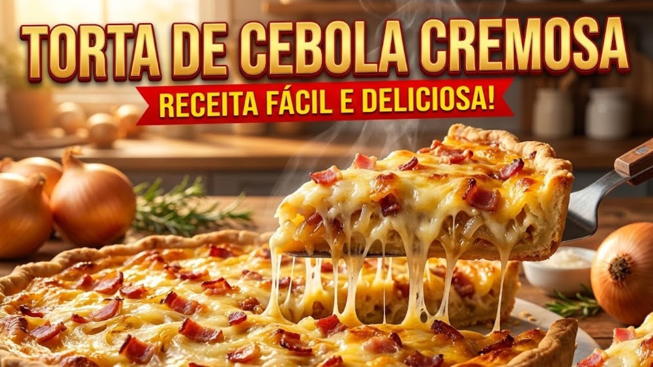 🧅 TORTA DE CEBOLA MAIS FÁCIL DO MUNDO | Massa de Liquidificador Fofinha e Irresistível