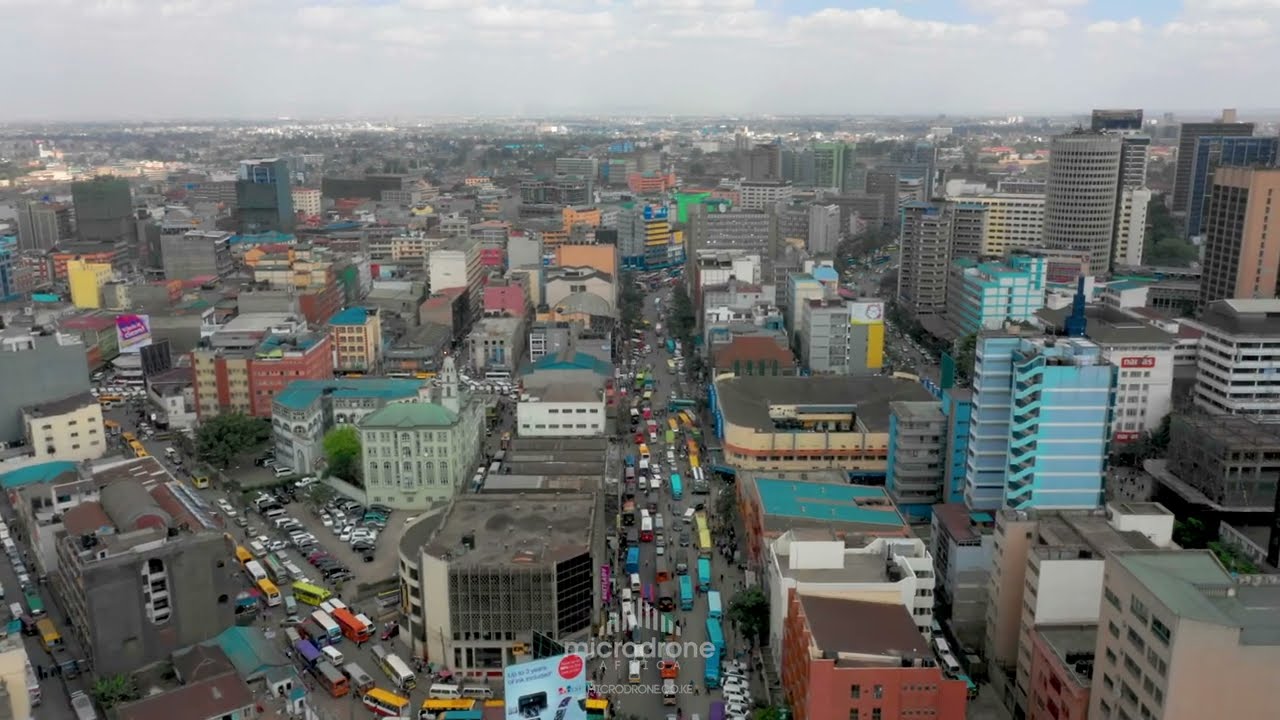 Nairobi City Aerial Drone Stock footage   Micro Drone Africa