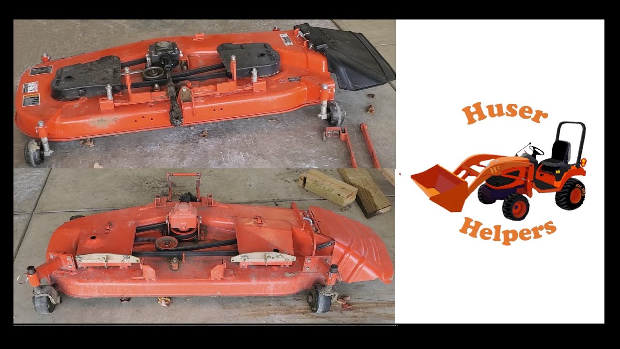 Kubota BX2660 and Kubota G1800 - Mower Deck Service - Mower Blade Sharpening