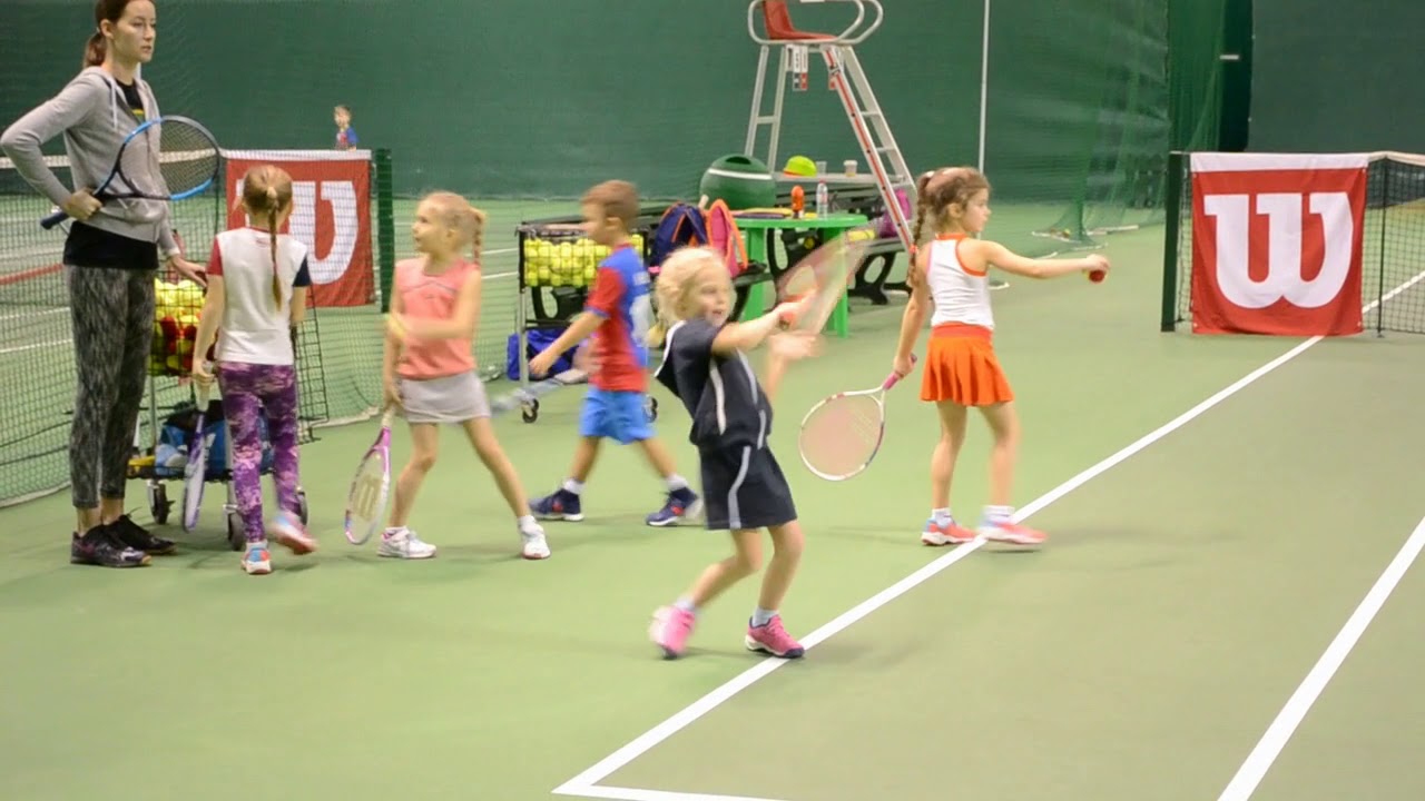 Kids tennis group practice (5-6 years) January 2020/ Детская теннисная груповая тренировка (5-6 лет)