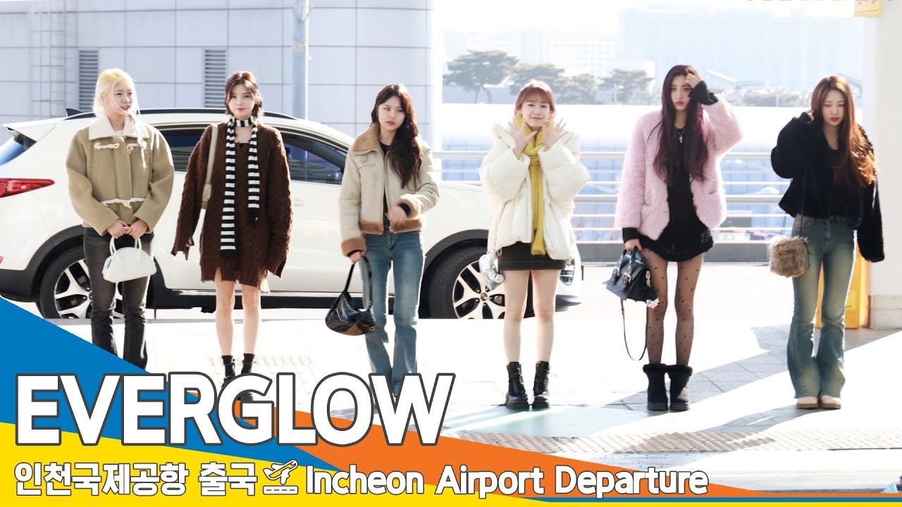 [4K] 에버글로우, 날이 좋아서 상큼 브이❤️✈️인천공항 출국 24.1.12 #EVERGLOW #Newsen