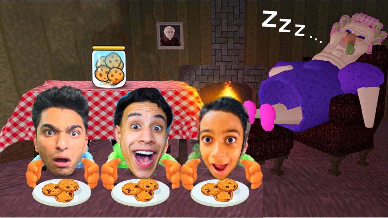 دخلت مع صديقي ام كامل في تحدي ضد الجده العجوزه الي بتطبخ كوكيز ولازم نسرقها مع اخويا 😂😅 | roblox