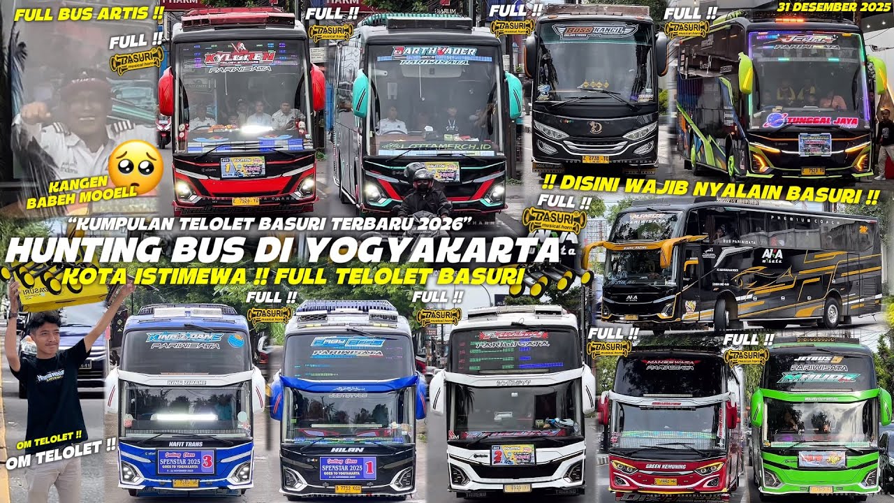 HEBOH‼️ KUMPULAN BUS TELOLET TERBARU DI JOGJA BANYAK ARTIS BUS!! FULL BASURI CORONG ATAS 🥳🤯