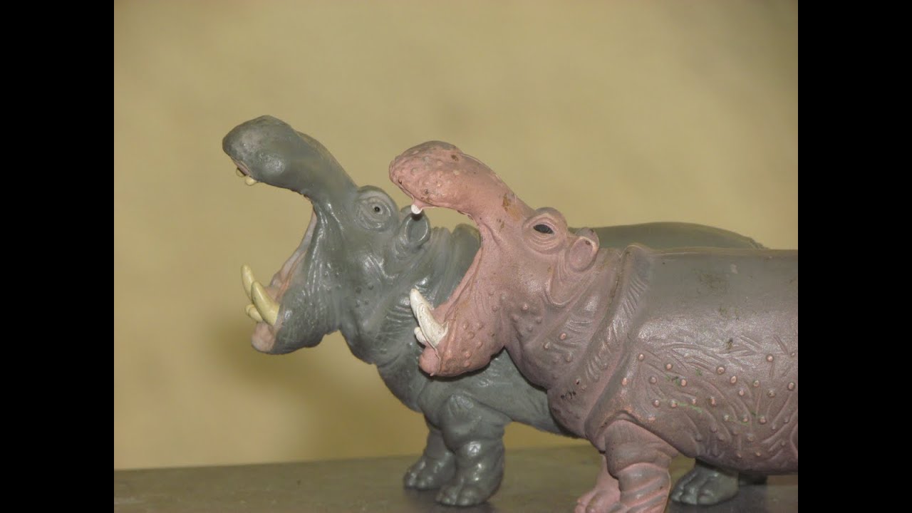 Minha coleção de animais, análise de dois hipopótamos (Schleich e Gulliver) (review).