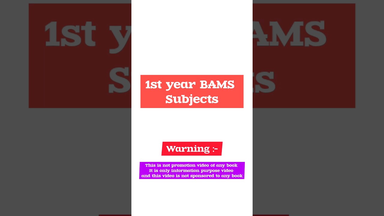 bams 1st year subjects 📚🩺 #maharashtra #state #bams #bams1styear #bamsfirstyear #bamsstudents