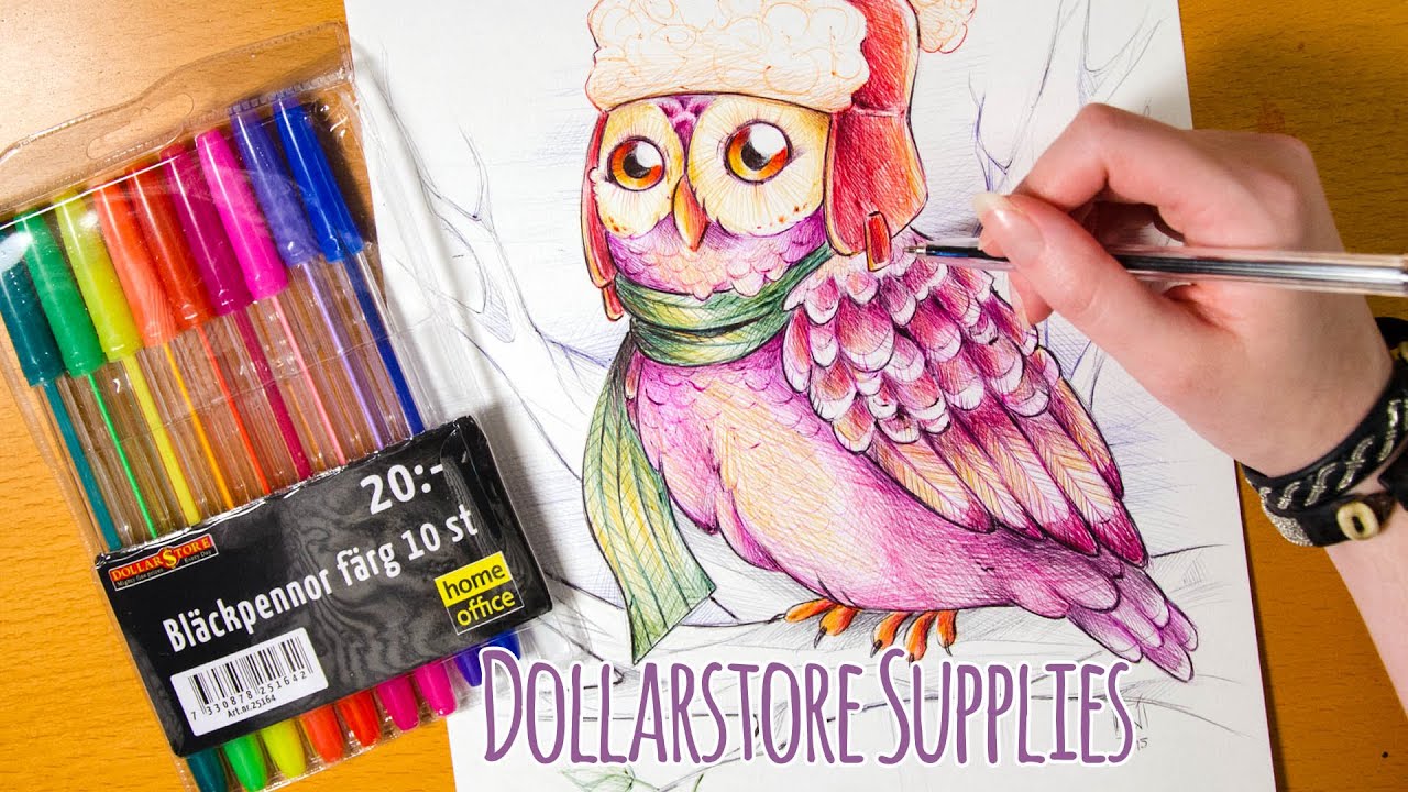 CHEAP ART SUPPLY CHALLENGE - Ballpoint Pens
