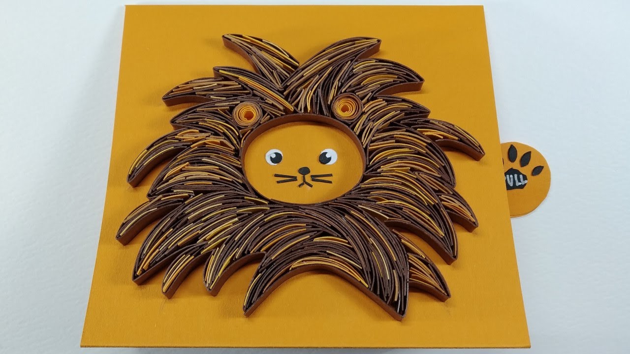 Tarjeta de León en filigrana / 𝓠𝓾𝓲𝓵𝓵𝓲𝓷𝓰 𝓛𝓲𝓸𝓷 𝓒𝓪𝓻𝓭  🦁🦁🦁