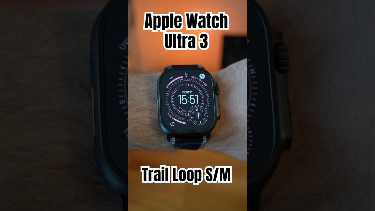 Apple Watch Ultra 3 Black Titanium — Trail Loop S/M 
