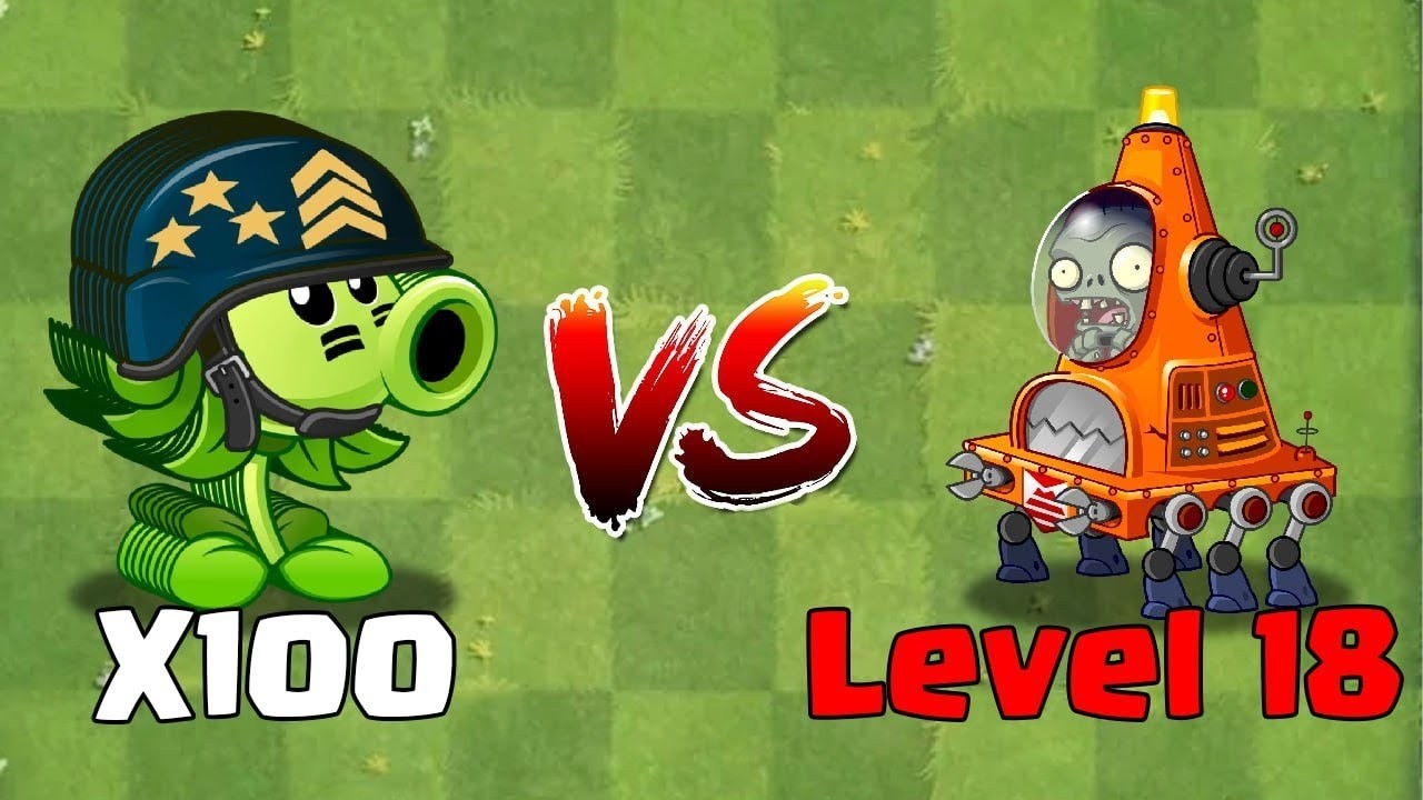 PVZ 2 Challenge - 100 Plants Max Level Vs 100 Robo-Cone Zombie - Who Better?