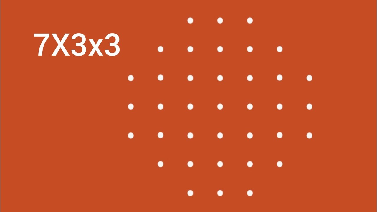 7x3x3 easy dots rangoli#beginnersrangoli #viral#easyrangoli#dailyrangoli#youtube#simple