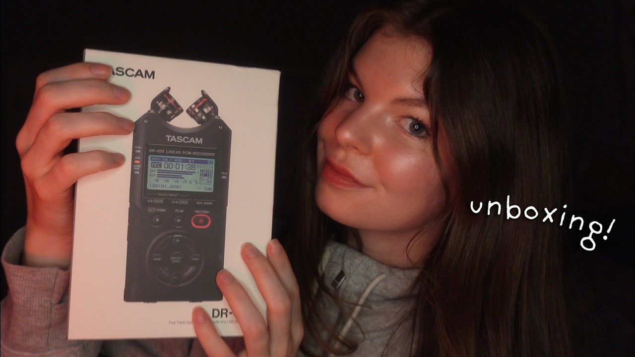 ASMR Tascam unboxing & whisper test (new mic!!)