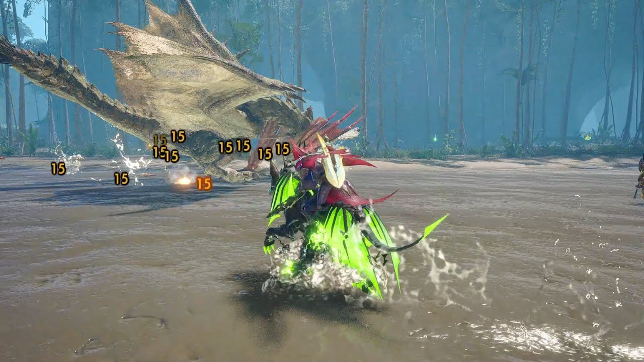 MH Rise Sunbreak - Spearsquid Attacking Rathian And Aknosom