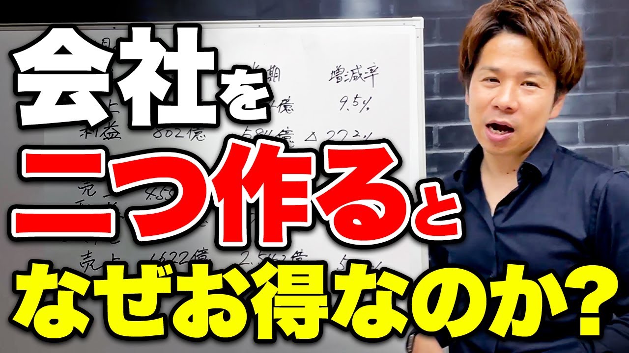 【超必見】知らないと100%損します！会社を２つ作るとなぜ節税できるのか？