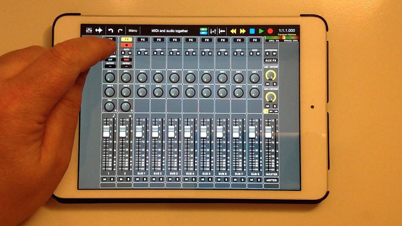 Auria Pro concurrent MIDI and Audio recording
