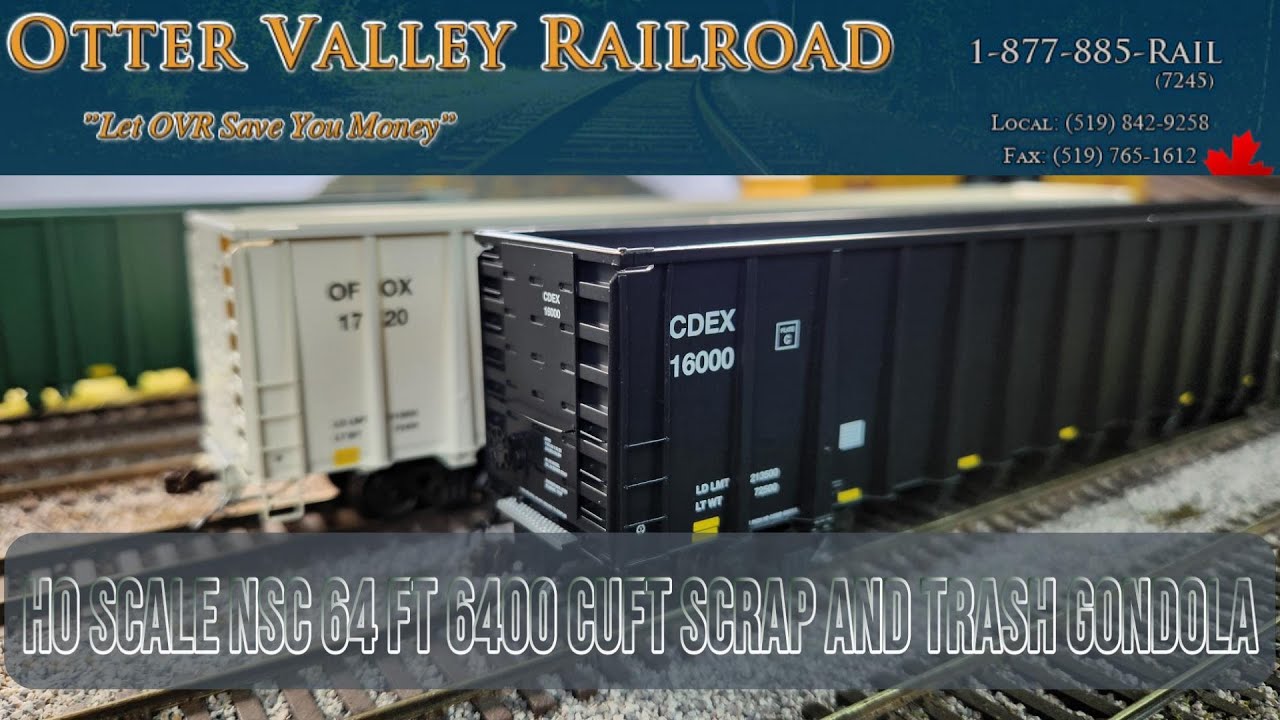 Otter Valley Railroad  HO Scale NSC 64 ft 6400 CuFt Scrap and Trash Gondola