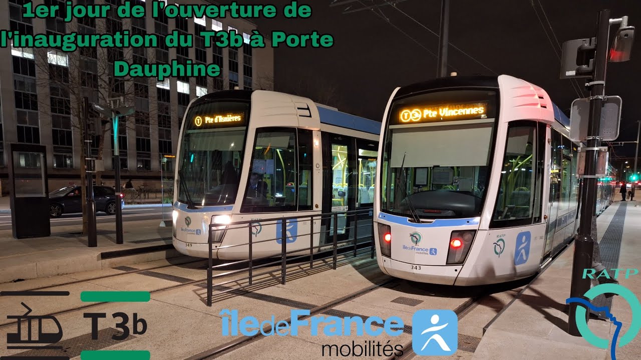 🚊Tramway T3b (RATP) : 1er jour de l'ouverture de l'inauguration jusqu'à Porte Dauphine #ratp #idfm