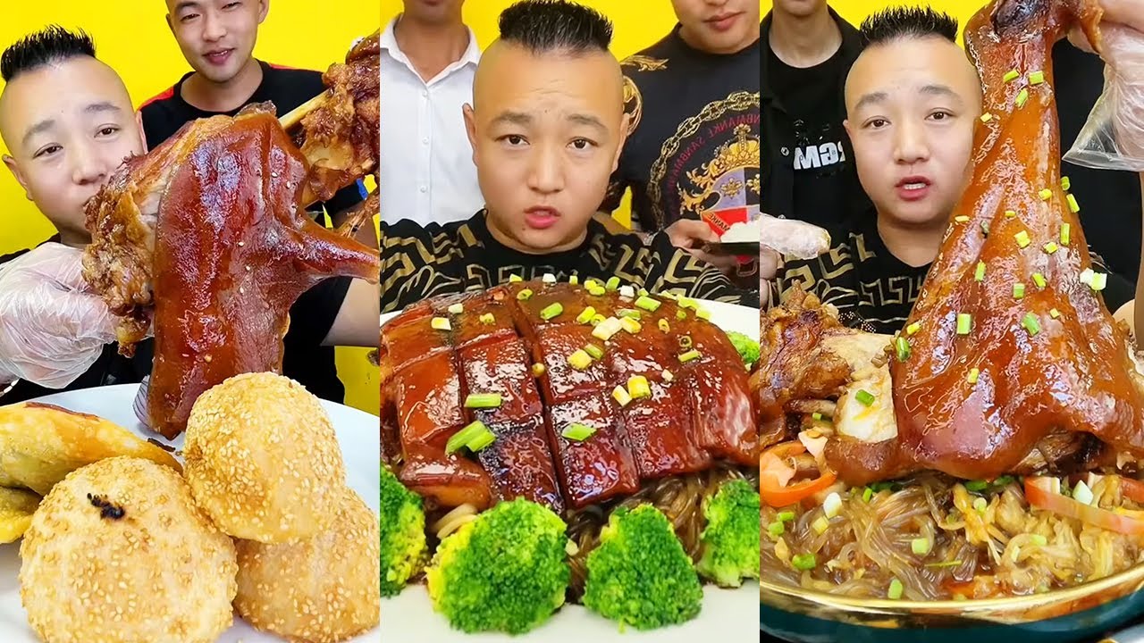 ASMR MUKBANG丨BRAISED PORK ELBOW丨BRAISED PORK丨FRIED CHICKEN STEAK丨방송먹어丨MUKBANG