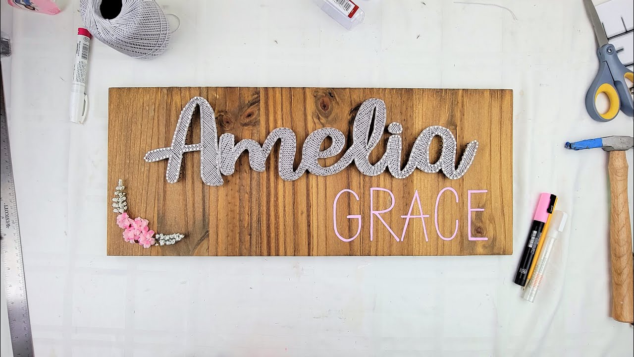 String Art DIY Baby shower gift | Girl name