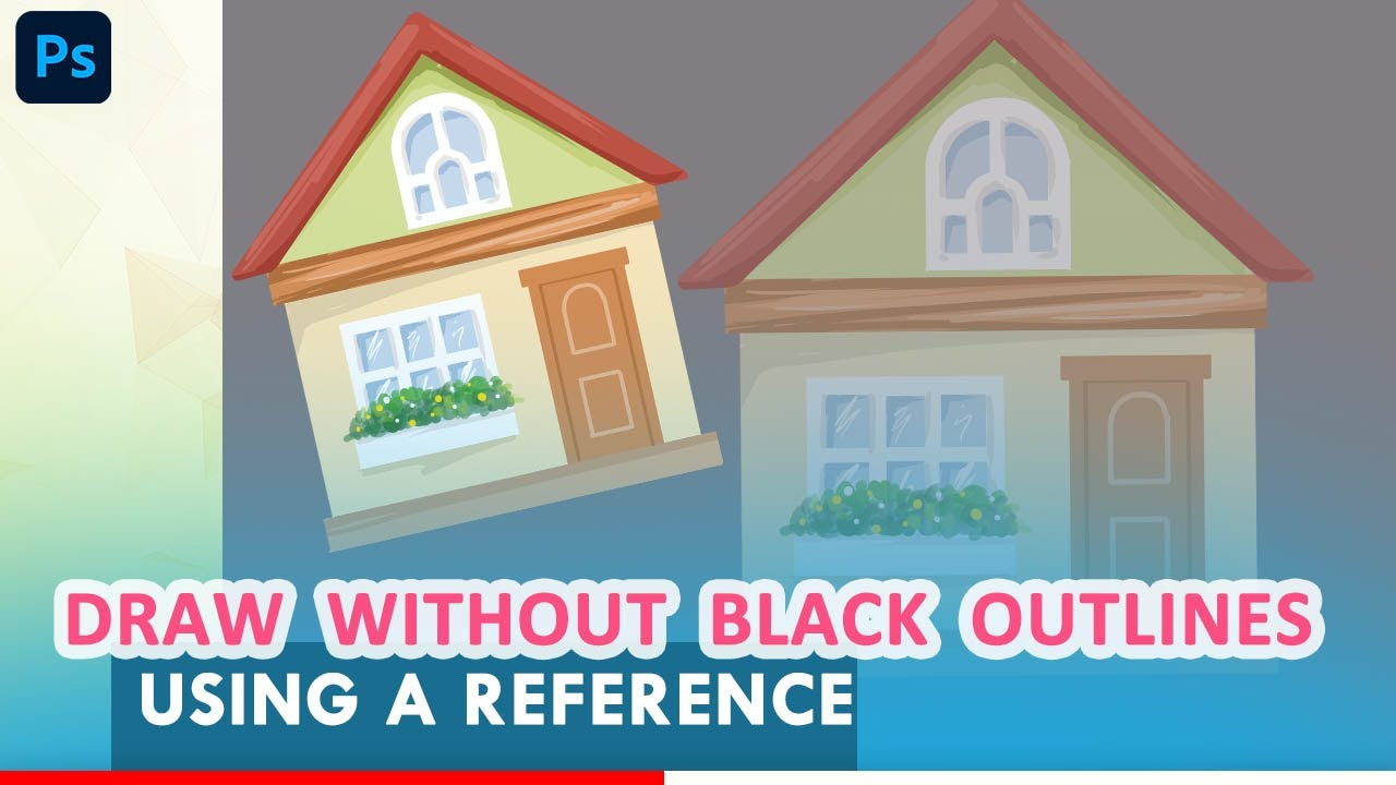How to draw without the black outlines (using a reference image)