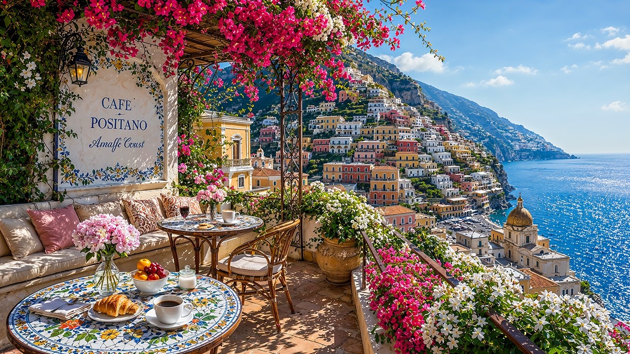 Bright Summer Jazz in Italy ☕ Amalfi Coast Caf&eacute; Ambience & Smooth Jazz for Study & Work